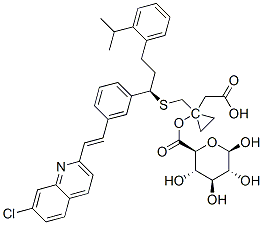 1-O-({1-[({(1R)-1-{3-[(E)-2-(7-氯-2-喹啉基)乙烯基]苯基}-3-[2-(2-羥基-2-丙基)苯基]丙基}硫基)甲基]環(huán)丙基}乙酰基)-beta-D-吡喃葡萄糖醛酸結(jié)構(gòu)式_188717-17-1結(jié)構(gòu)式