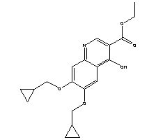 3-Quinolinecarboxylicacid, 6,7-bis(cyclopropylmethoxy)-4-hydroxy-, ethyl esterStructure,19485-08-6Structure 3-Quinolinecarboxylicacid, 6,7-bis(cyclopropylmethoxy)-4-hydroxy-, ethyl ester Structure,19485-08-6Structure