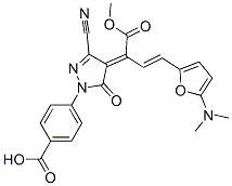 (9ci)-4-[3-氰基-4-[3-[5-(二甲基氨基)-2-呋喃]-1-(甲氧基羰基)-2-丙烯基]-4,5-二氫-5-氧代-1H-吡唑-1-基]-苯甲酸結構式_196929-24-5結構式