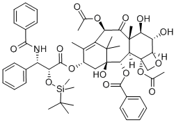 (2alpha,3xi,5beta,6alpha,7beta,10beta,13alpha)-4,10-二乙酰氧基-13-{[(2R,3S)-3-(苯甲?；被?-2-{[二甲基(2-甲基-2-丙基)硅烷基]氧基}-3-苯基丙酰基]氧基}-1,6,7-三羥基-9-氧代-5,20-環(huán)氧紫杉-11-烯-2-基苯甲酸結構式_211732-86-4結構式