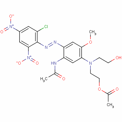 n-[5-[[2-(乙?；趸?乙基] (2-羥基乙基)氨基]-2-[(2-氯-4,6-二硝基苯基)氮雜]-4-甲氧基苯基]-乙酰胺結(jié)構(gòu)式_21429-42-5結(jié)構(gòu)式