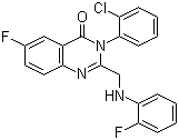 3-(2-氯苯基)-6-氟-2-[(2-氟苯基氨基)甲基]-3H-喹唑啉-4-酮結(jié)構(gòu)式_217942-71-7結(jié)構(gòu)式