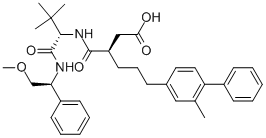 (R)-3-((s)-1-((s)-2-甲氧基-1-苯基乙基氨基)-3,3-二甲基-1-氧代-2-丁基氨基甲酰)-6-(2-甲基聯(lián)苯-4-基)己酸結(jié)構(gòu)式_230961-21-4結(jié)構(gòu)式