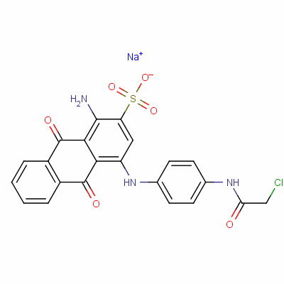 1-氨基-4-[4-(2-氯乙酰氨基)苯胺基]-9,10-二氫-9,10-二氧代蒽-2-硫酸酯鈉鹽結(jié)構(gòu)式_24448-60-0結(jié)構(gòu)式