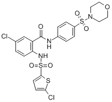 5-Chloro-2-(5-chlorothiophene-2-sulfonylamino)-n-(4-(morpholine-4-sulfonyl)phenyl)benzamideStructure,254877-67-3Structure 5-Chloro-2-(5-chlorothiophene-2-sulfonylamino)-n-(4-(morpholine-4-sulfonyl)phenyl)benzamide Structure,254877-67-3Structure