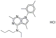 N-丁基-N-乙基-2,5-二甲基-7-(2,4,6-三甲基苯基)-7H-吡咯[2,3-D]嘧啶-4-胺鹽酸鹽結(jié)構(gòu)式_257639-98-8結(jié)構(gòu)式