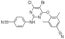 4-[[5-溴-6-氯-2-[(4-氰基苯基)氨基]-4-嘧啶基]氧基]-3,5-二甲基苯腈結(jié)構(gòu)式_269055-76-7結(jié)構(gòu)式