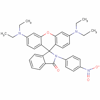 3,6-雙(二乙基氨基)-2-(4-硝基苯基)螺[異吲哚-1,9-氧雜蒽]-3-酮結(jié)構(gòu)式_29199-09-5結(jié)構(gòu)式
