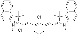 2-[2-[2-氯-3-[2-(1,3-二氫-1,1,3-三甲基-2H-苯并[E]吲哚-2-亞基)乙亞基]-1-環(huán)己烯-1-基L]乙烯基]-1,1,3-三甲基-1H-苯并[E]吲哚氯化物結(jié)構(gòu)式_297173-98-9結(jié)構(gòu)式