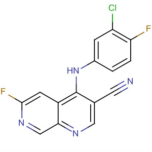4-(3-Chloro-4-fluorophenylamino)-6-fluoro-1,7-naphthyridine-3-carbonitrileStructure,305371-33-9Structure 4-(3-Chloro-4-fluorophenylamino)-6-fluoro-1,7-naphthyridine-3-carbonitrile Structure,305371-33-9Structure