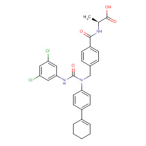 3-{4-[1-(4-環(huán)己烯-1-苯基)-3-(3,5-二氯苯基)脲啶甲基]-苯甲?；被鶀丙酸結(jié)構(gòu)式_307988-56-3結(jié)構(gòu)式