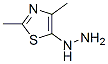 Thiazole, 5-hydrazino-2,4-dimethyl- (9ci)Structure,315702-72-8Structure Thiazole, 5-hydrazino-2,4-dimethyl- (9ci) Structure,315702-72-8Structure