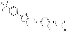 2-(4-((2-(4-(Trifluoromethyl)phenyl)-5-methylthiazol-4-yl)methylthio)-2-methylphenoxy)acetic acidStructure,317318-70-0Structure 2-(4-((2-(4-(Trifluoromethyl)phenyl)-5-methylthiazol-4-yl)methylthio)-2-methylphenoxy)acetic acid Structure,317318-70-0Structure