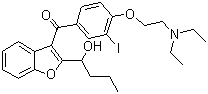 2-(1-羥基丁基)-3-苯并呋喃基-[4-(2-二乙氨基乙氧基)-3-碘苯基]甲酮結構式_318267-28-6結構式