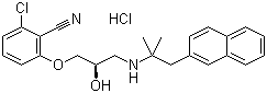 2-氯-6-[(2R)-3-[[1,1-二甲基-2-(2-萘)乙基]氨基]-2-羥基丙氧基]苯甲腈鹽酸鹽結(jié)構(gòu)式_324523-20-8結(jié)構(gòu)式
