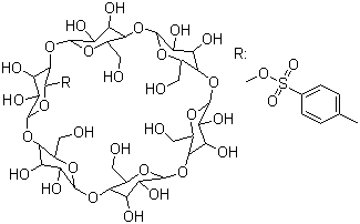 Mono-6-o-(p-toluenesulfonyl)-alpha-cyclodextrinStructure,32860-56-3Structure Mono-6-o-(p-toluenesulfonyl)-alpha-cyclodextrin Structure,32860-56-3Structure