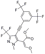 2-(4-((3,5-雙(三氟甲基)苯基)乙炔)-1-甲基-3-(三氟甲基)-1H-吡唑-5-基)-3-甲氧基丙烯酸甲酯結構式_331236-98-7結構式
