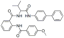 (9Ci)-N-[1-[([1,1-聯(lián)苯]-4-基氨基)羰基]-2-甲基丙基]-2-[(4-甲氧基苯甲?；?氨基]-苯甲酰胺結(jié)構(gòu)式_345244-52-2結(jié)構(gòu)式
