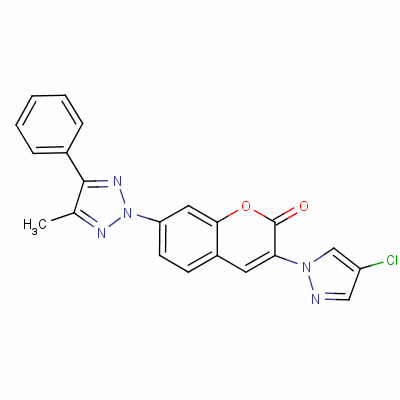 3-(4-Chloropyrazol-1-yl)-7-(4-methyl-5-phenyltriazol-2-yl)chromen-2-oneStructure,34771-66-9Structure 3-(4-Chloropyrazol-1-yl)-7-(4-methyl-5-phenyltriazol-2-yl)chromen-2-one Structure,34771-66-9Structure