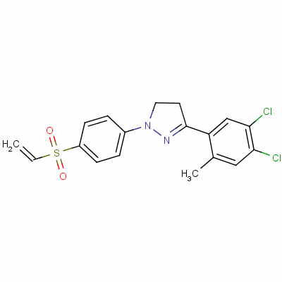 3-(4,5-二氯-鄰甲苯)-4,5-二氫-1-[4-(乙烯基磺酰基)苯基]-1H-吡唑結(jié)構(gòu)式_35441-15-7結(jié)構(gòu)式