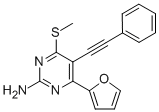 2-Pyrimidinamine, 4-(2-furanyl)-6-(methylthio)-5-(2-phenylethynyl)-Structure,357285-96-2Structure 2-Pyrimidinamine, 4-(2-furanyl)-6-(methylthio)-5-(2-phenylethynyl)- Structure,357285-96-2Structure