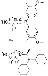 (R)-1-[(S)-2-(二-(4-甲氧基-3,5-二甲苯基)膦)二茂鐵基]乙基-二環(huán)己基膦結(jié)構(gòu)式_360048-63-1結(jié)構(gòu)式