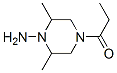 1-Piperazinamine,2,6-dimethyl-4-(1-oxopropyl)-(9ci)Structure,38179-15-6Structure 1-Piperazinamine,2,6-dimethyl-4-(1-oxopropyl)-(9ci) Structure,38179-15-6Structure