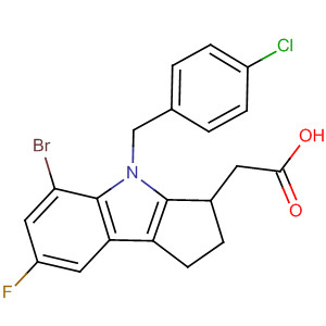 [4-(4-氯芐基)-7-氟-5-溴-1,2,3,4-四氫環(huán)戊并[b]吲哚-3-基]乙酸結(jié)構(gòu)式_393509-04-1結(jié)構(gòu)式