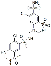 6-氯-4-({[(6-氯-1,1-二氧代-3,4-二氫-2H-1,2,4-苯并噻二嗪-7-基)磺?；鵠氨基}甲基)-3,4-二氫-2H-1,2,4-苯并噻二嗪-7-磺酰胺1,1-二氧化物結(jié)構(gòu)式_402824-96-8結(jié)構(gòu)式
