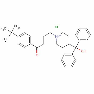 1-[3-(P-叔丁基苯甲?；?丙基]-4-(羥基二苯甲基)哌啶氯化物結(jié)構(gòu)式_43076-44-4結(jié)構(gòu)式
