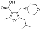 5-Isobutyl-2-methyl-4-morpholin-4-ylmethylfuran-3-carboxylic acidStructure,435341-87-0Structure 5-Isobutyl-2-methyl-4-morpholin-4-ylmethylfuran-3-carboxylic acid Structure,435341-87-0Structure