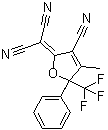 2-[3-氰基-4-甲基-5-苯基-5-(三氟甲基)-2(5h)-呋喃]-丙二腈結(jié)構(gòu)式_436097-14-2結(jié)構(gòu)式