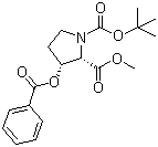(2S,3r)-n-叔丁氧基羰基-3-苯甲酰基氧基-2-吡咯烷羧酸甲酯結(jié)構(gòu)式_496841-07-7結(jié)構(gòu)式