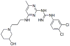 1-[3,4-二氯苯基]-3-[4-[[3-[3-羥基哌啶]丙基]氨基]-6-甲基-2-嘧啶]胍結(jié)構(gòu)式_51386-93-7結(jié)構(gòu)式