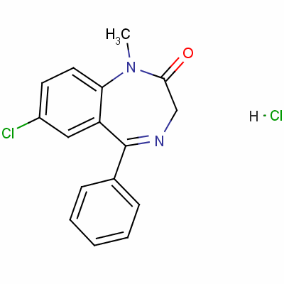 7-Chloro-1,3-dihydro-1-methyl-5-phenyl-2h-benzo-1,4-diazepin-2-one monohydrochlorideStructure,52468-36-7Structure 7-Chloro-1,3-dihydro-1-methyl-5-phenyl-2h-benzo-1,4-diazepin-2-one monohydrochloride Structure,52468-36-7Structure