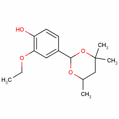 2-Ethoxy-4-(4,4,6-trimethyl-1,3-dioxan-2-yl)phenolStructure,52514-67-7Structure 2-Ethoxy-4-(4,4,6-trimethyl-1,3-dioxan-2-yl)phenol Structure,52514-67-7Structure