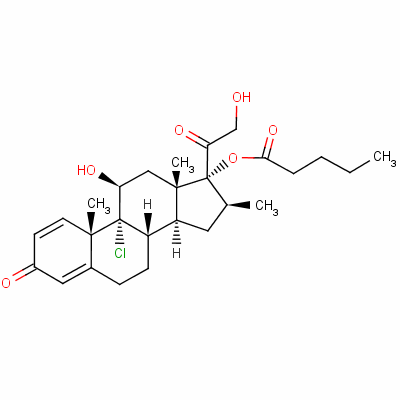 9-氯-11beta,17,21-三羥基-16beta-甲基孕甾-1,4-二烯-3,20-二酮 17-戊酸酯結(jié)構(gòu)式_52619-18-8結(jié)構(gòu)式