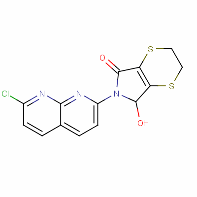 6-(7-氯-1,8-萘啶-2-基)-2,3,6,7-四氫-7-羥基-5H-1,4-二噻英并[2,3-c]吡咯-5-酮結構式_53788-25-3結構式
