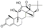 (11,16A)-9-氟-11-羥基-16,17-[(1-甲基乙亞基)二(氧基)]-3,20-二氧代孕甾烷-1,4-二烯-21-酸結(jié)構(gòu)式_53962-41-7結(jié)構(gòu)式