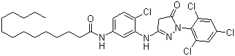 N-(4-Chloro-3-((4,5-dihydro-5-oxo-1-(2,4,6-trichlorophenyl)-1H-pyrazol-3-yl)amino)phenyl)myristamideStructure,54636-84-9Structure N-(4-Chloro-3-((4,5-dihydro-5-oxo-1-(2,4,6-trichlorophenyl)-1H-pyrazol-3-yl)amino)phenyl)myristamide Structure,54636-84-9Structure