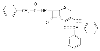 (6R,7R)-3-羥基-8-氧代-7-[(苯基乙?；?氨基]-5-硫雜-1-氮雜雙環(huán)[4.2.0]辛-2-烯-2-羧酸二苯基甲酯結(jié)構(gòu)式_54639-48-4結(jié)構(gòu)式