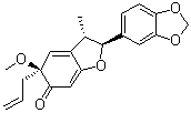 (2S)-2α-(1,3-苯并二氧雜環(huán)戊烯-5-基)-3β-甲基-5α-甲氧基-5-烯丙基-2,3,5,6-四氫苯并呋喃-6-酮結(jié)構(gòu)式_57430-03-2結(jié)構(gòu)式