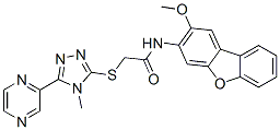 (9ci)-n-(2-甲氧基-3-二苯并呋喃)-2-[(4-甲基-5-吡嗪-4H-1,2,4-噻唑-3-基)硫代]-乙酰胺結(jié)構(gòu)式_575469-83-9結(jié)構(gòu)式