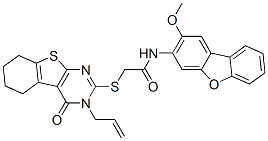 (9ci)-2-[[3,4,5,6,7,8-六氫-4-氧代-3-(2-丙烯基)[1]苯并噻吩并[2,3-d]嘧啶-2-基]硫代]-n-(2-甲氧基-3-二苯并呋喃)-乙酰胺結(jié)構(gòu)式_577765-14-1結(jié)構(gòu)式