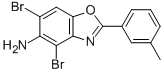 4,6-Dibromo-2-(3-methylphenyl)-1,3-benzoxazol-5-amineStructure,577983-57-4Structure 4,6-Dibromo-2-(3-methylphenyl)-1,3-benzoxazol-5-amine Structure,577983-57-4Structure