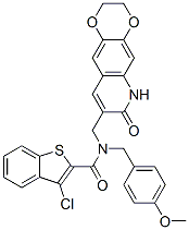 (9ci)-3-氯-n-[(4-甲氧基苯基)甲基]-n-[(2,3,6,7-四氫-7-氧代-1,4-二噁英并[2,3-g]喹啉-8-基)甲基]-苯并[b]噻吩-2-羧酰胺結構式_579518-87-9結構式