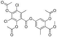 2,4-雙(乙?；趸?-3,5-二氯-6-甲基苯甲酸 3-(乙酰基氧基)-4-(甲氧基羰基)-5-甲基苯酯結(jié)構(gòu)式_5859-24-5結(jié)構(gòu)式