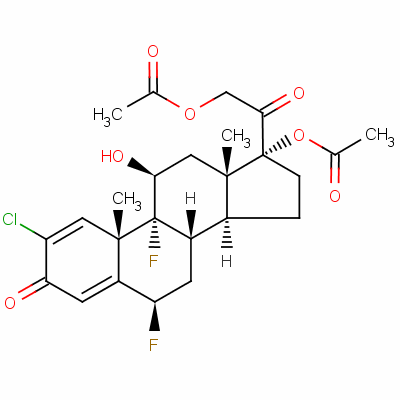 2-氯-6beta,9-二氟-11beta,17,21-三羥基孕甾-1,4-二烯-3,20-二酮 17,21-二(乙酸酯)結構式_59047-08-4結構式