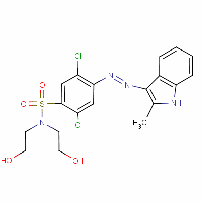 2,5-二氯-N,N-雙(2-羥基乙基)-4-[(2-甲基-1H-吲哚-3-基)氮雜]苯磺胺結(jié)構(gòu)式_59057-74-8結(jié)構(gòu)式