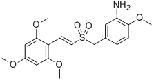 (E)-2′,4′,6′-trimethoxystyryl-4-methoxy-3-aminobenzyl sulfoneStructure,592542-50-2Structure (E)-2′,4′,6′-trimethoxystyryl-4-methoxy-3-aminobenzyl sulfone Structure,592542-50-2Structure